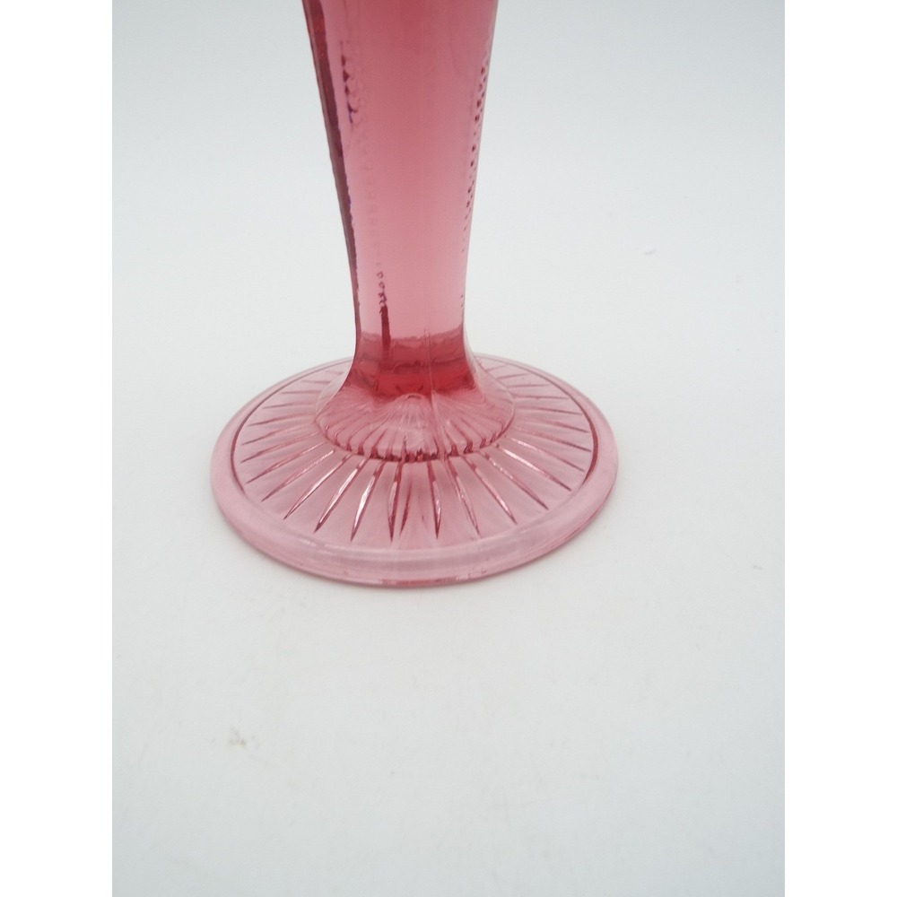 #55 - Viking Dalzell Pink Vase 10" Ruffled Rim Diamond Pattern Hand Made USA - Picture 2 of 8